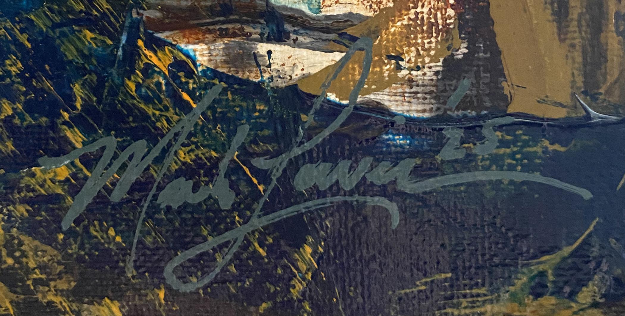 Mark Lewis Custom Framed Original Painting On Canvas #037-25 (Lewis) at PristineAuction.com Mark Lewis Custom Framed Original Painting On Canvas #037-25 (Lewis) at PristineAuction.com