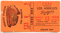 1968 Cubs vs Dodgers Game Ticket at PristineAuction.com