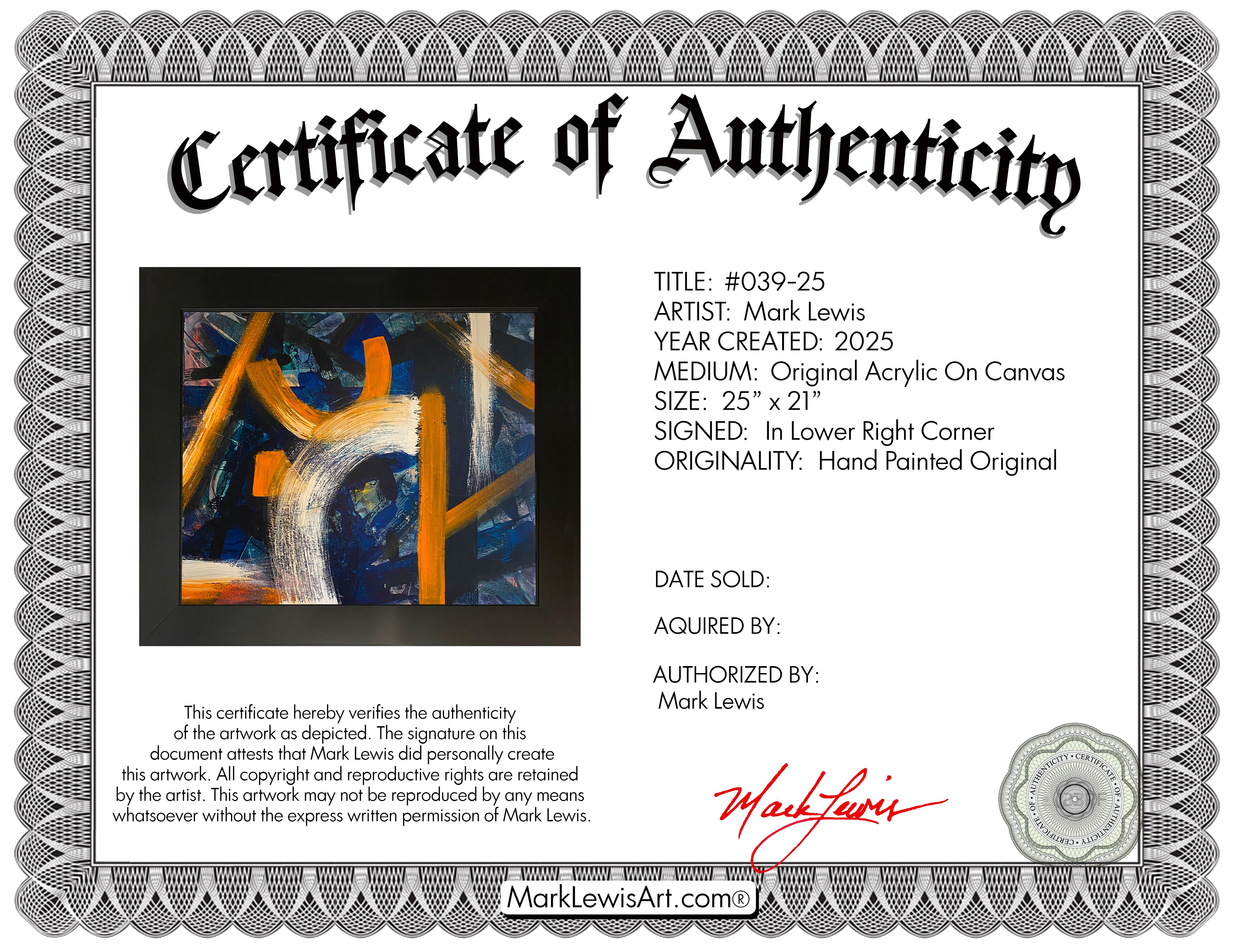 Mark Lewis Custom Framed Original Painting On Canvas #039-25 (Lewis) at PristineAuction.com Mark Lewis Custom Framed Original Painting On Canvas #039-25 (Lewis) at PristineAuction.com