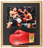 Mike Tyson Signed Custom Framed Everlast Boxing Glove Display with Photo (Tyson & PSA) at PristineAuction.com
