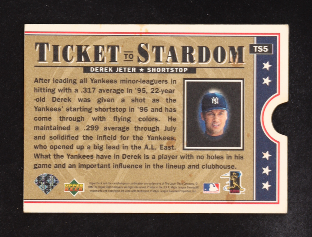 Derek Jeter 1997 Upper Deck Ticket To Stardom #TS5 at PristineAuction.com Derek Jeter 1997 Upper Deck Ticket To Stardom #TS5 at PristineAuction.com