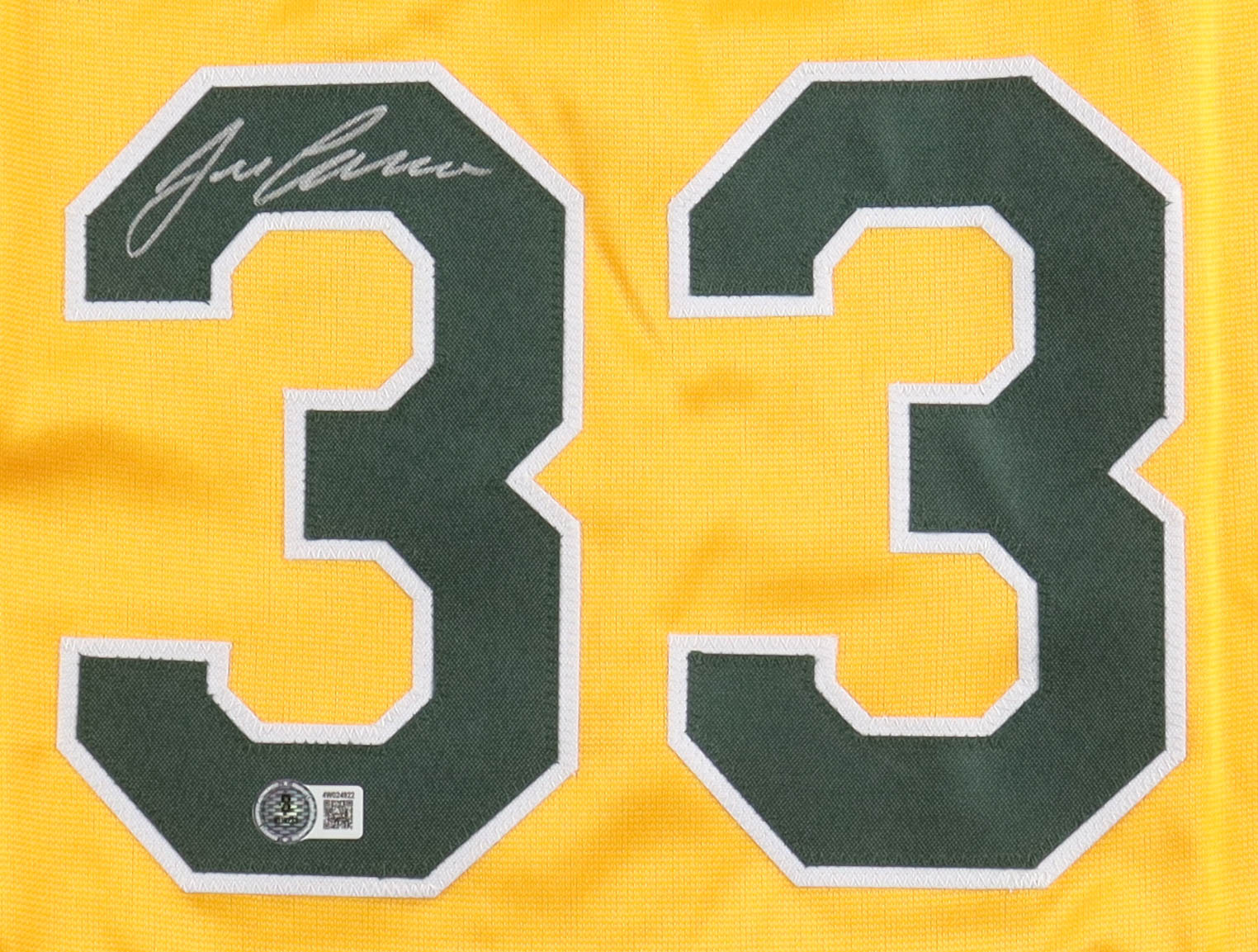 Jose Canseco Signed Career Highlight Stat Jersey (Beckett) at PristineAuction.com Jose Canseco Signed Career Highlight Stat Jersey (Beckett) at PristineAuction.com