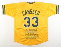 Jose Canseco Signed Career Highlight Stat Jersey (Beckett) at PristineAuction.com