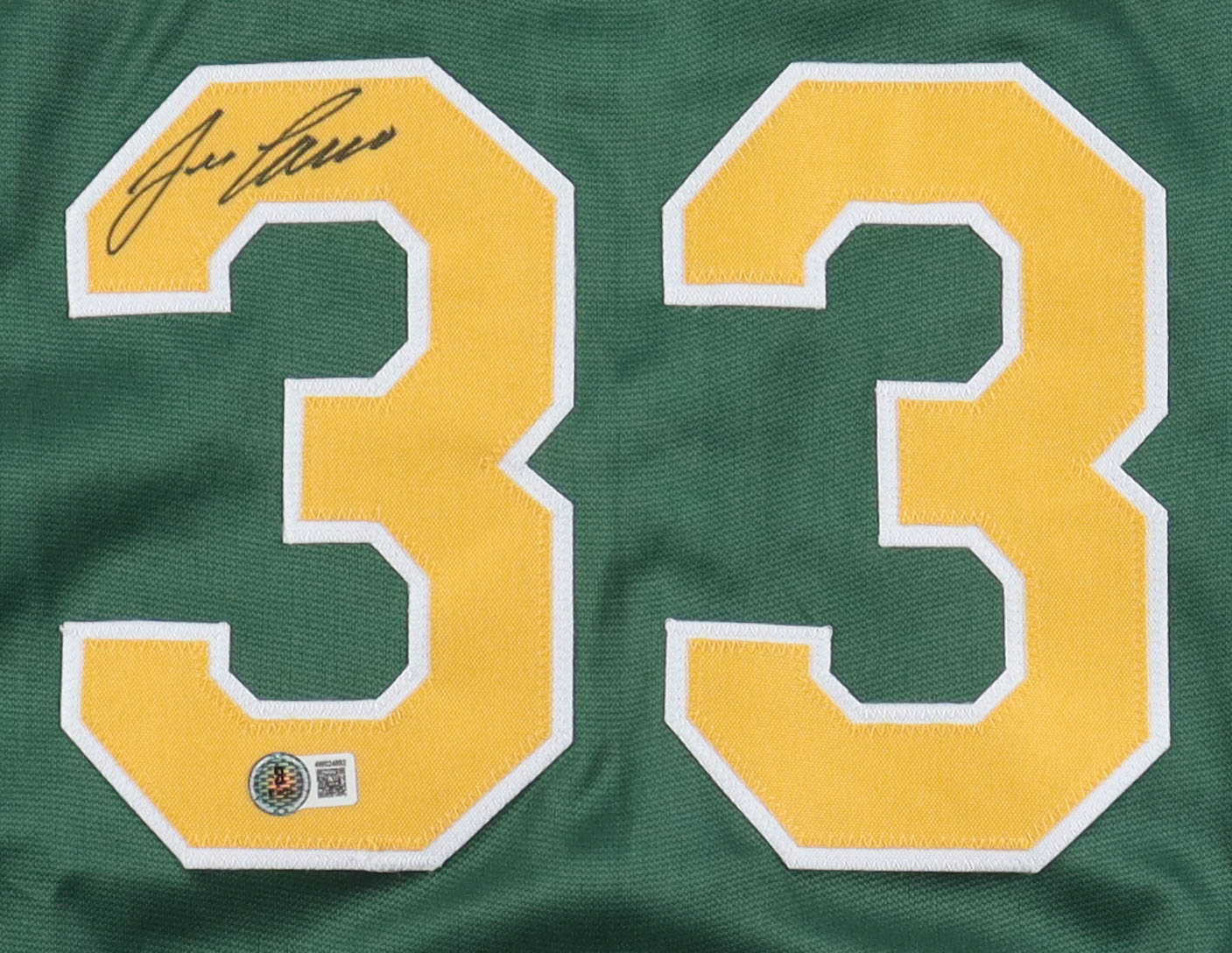 Jose Canseco Signed Career Highlight Stat Jersey (Beckett) at PristineAuction.com Jose Canseco Signed Career Highlight Stat Jersey (Beckett) at PristineAuction.com