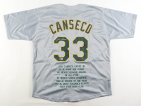 Jose Canseco Signed Career Highlight Stat Jersey (Beckett) at PristineAuction.com