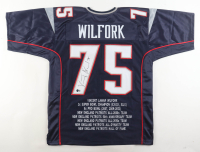 Vince Wilfork Signed Career Highlight Stat Jersey (Beckett) at PristineAuction.com