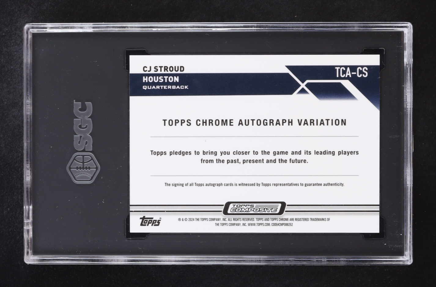 CJ Stroud 2023 Topps Chrome Composite Autographed Geometric Refractor #TCACS RC (SGC 9.5) at PristineAuction.com CJ Stroud 2023 Topps Chrome Composite Autographed Geometric Refractor #TCACS RC (SGC 9.5) at PristineAuction.com