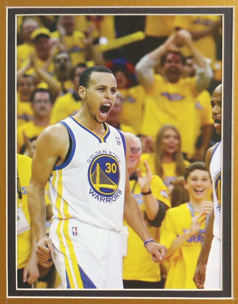Stephen Curry Signed Custom Framed Jersey Display with (4) NBA Finals Pins & (2) Metal Team Logo Emblems (JSA) at PristineAuction.com Stephen Curry Signed Custom Framed Jersey Display with (4) NBA Finals Pins & (2) Metal Team Logo Emblems (JSA) at PristineAuction.com