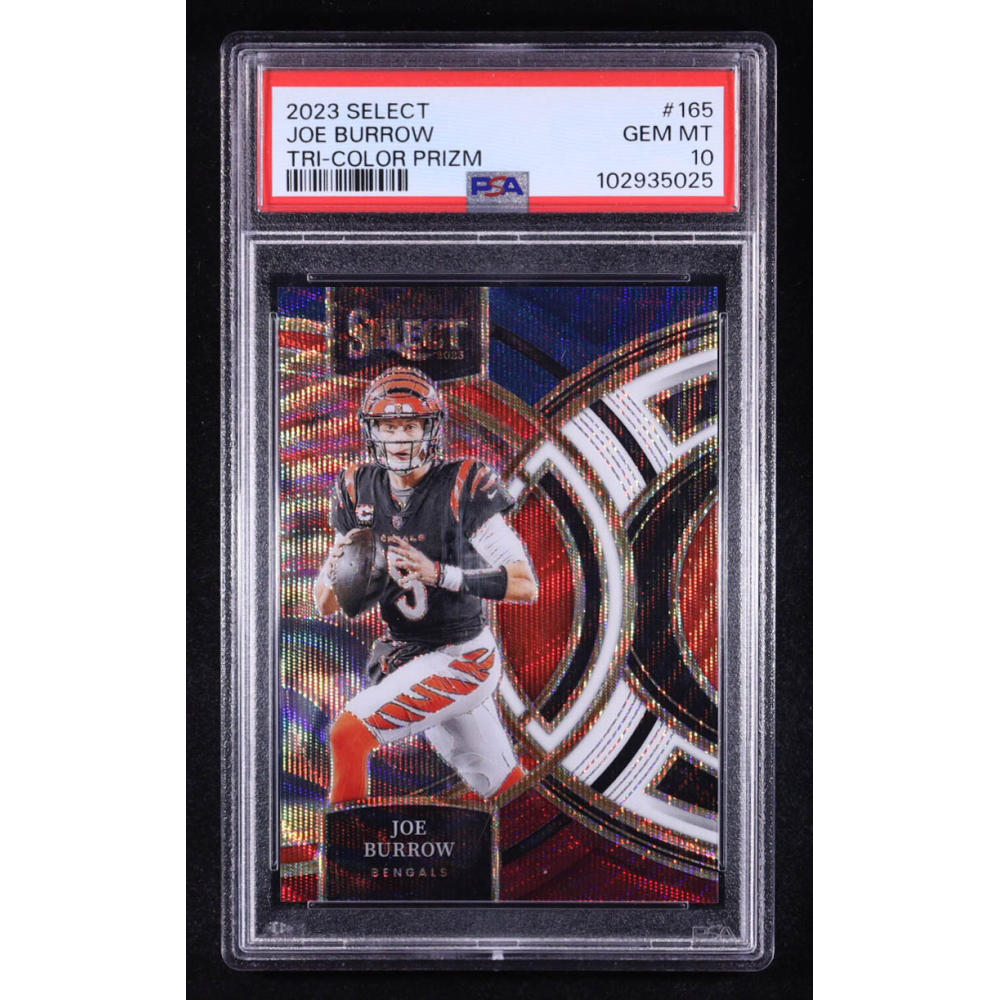 Joe Burrow 2023 Select Prizm Tri Color #165 (PSA 10) at PristineAuction.com