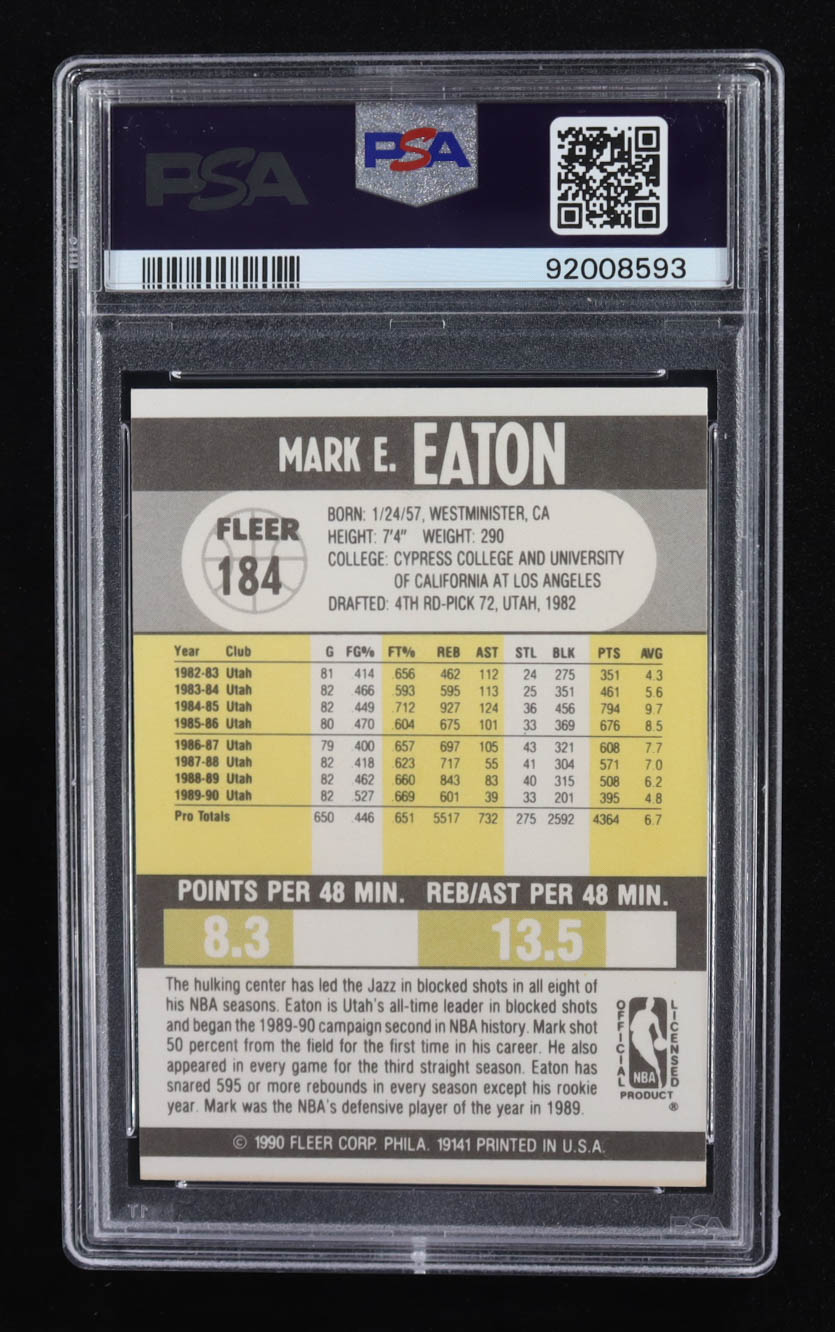 Mark Eaton 1990-91 Fleer #184 (PSA 9) at PristineAuction.com Mark Eaton 1990-91 Fleer #184 (PSA 9) at PristineAuction.com