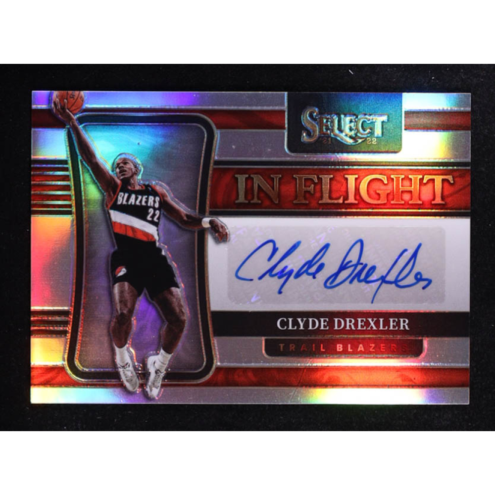 Clyde Drexler 2021-22 Select In Flight Signatures #12 #062/299 at PristineAuction.com