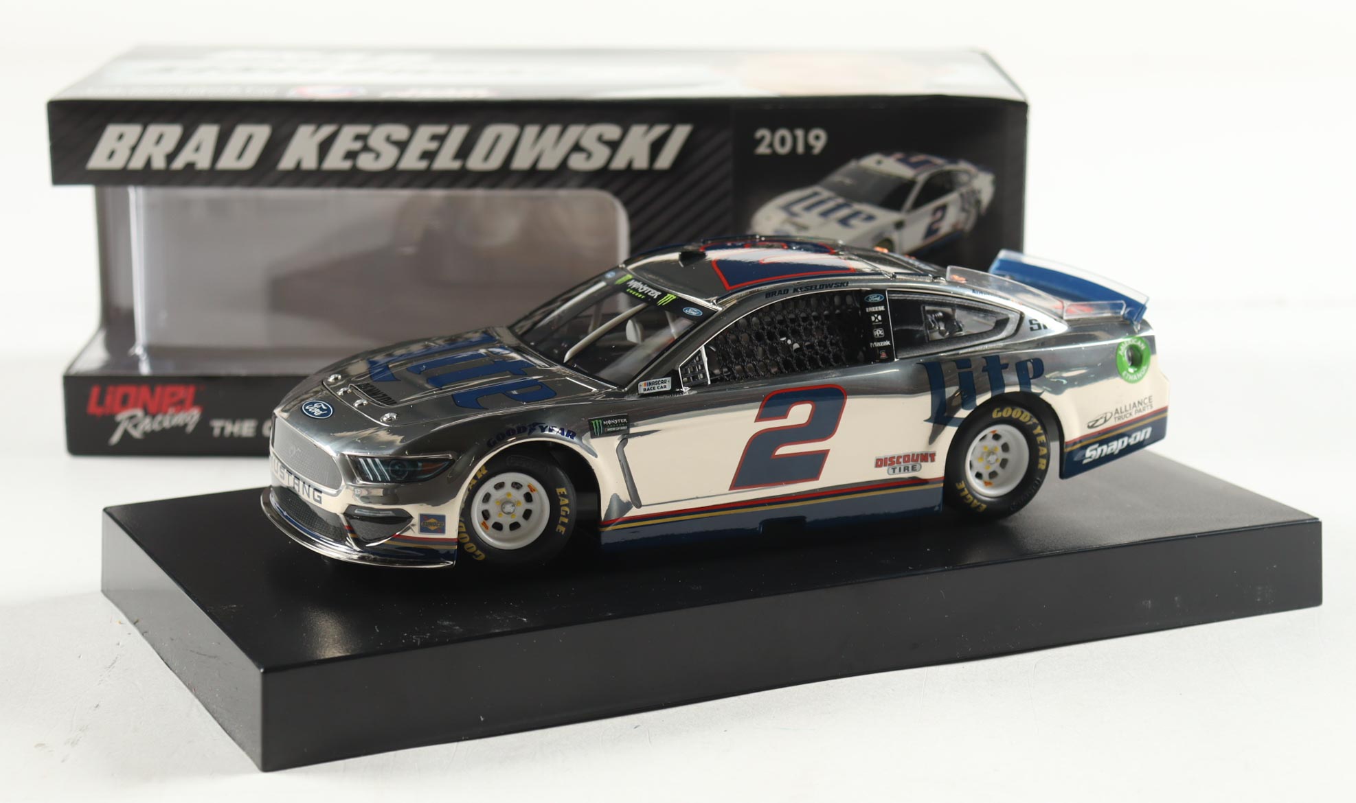 Brad Keselowski 2019 #2 Miller Lite Mustang Color Chrome I 1:24 Diecast Car at PristineAuction.com Brad Keselowski 2019 #2 Miller Lite Mustang Color Chrome I 1:24 Diecast Car at PristineAuction.com