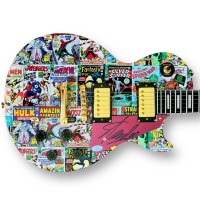 Stan Lee Signed Marvel "Famous 1st Appearances" Custom Les Paul Style Guitar (JSA) at PristineAuction.com