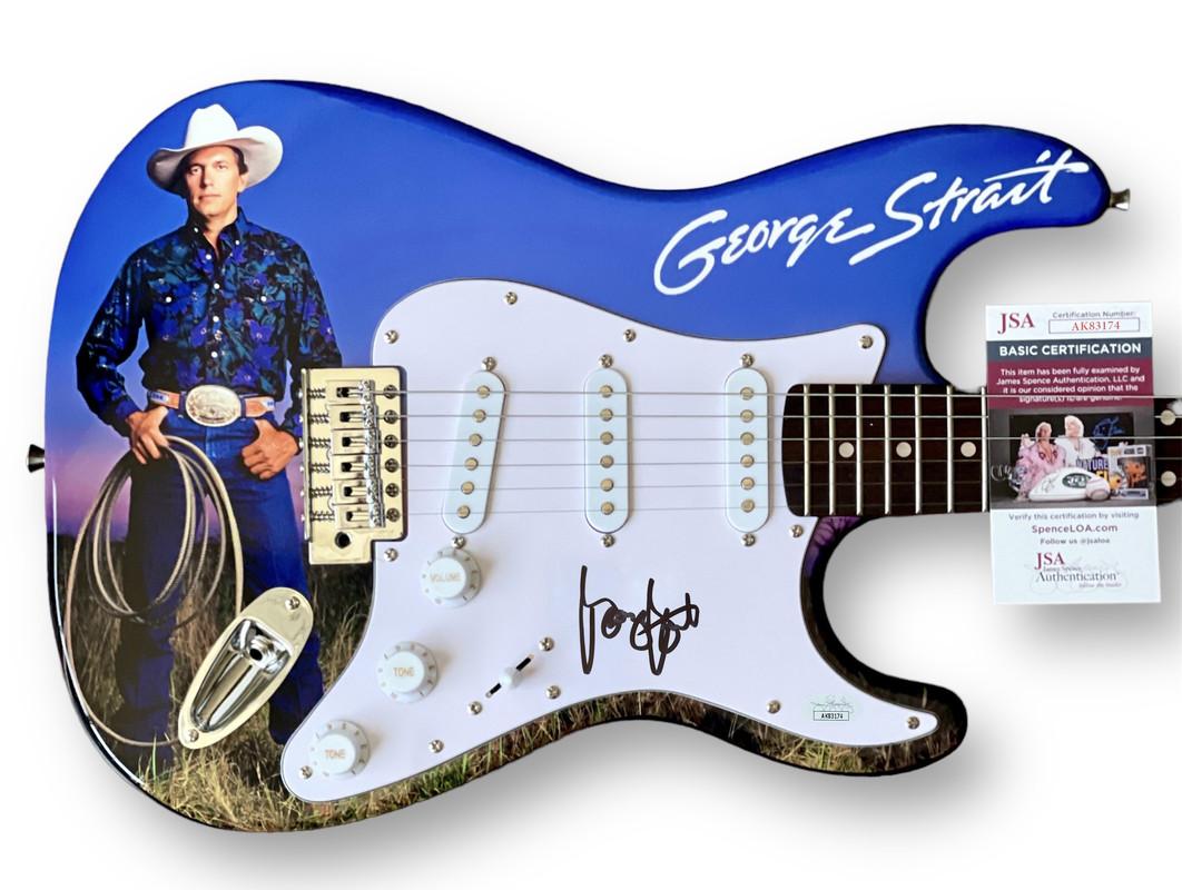 George Strait Signed Custom Stratocaster Guitar (JSA) at PristineAuction.com George Strait Signed Custom Stratocaster Guitar (JSA) at PristineAuction.com