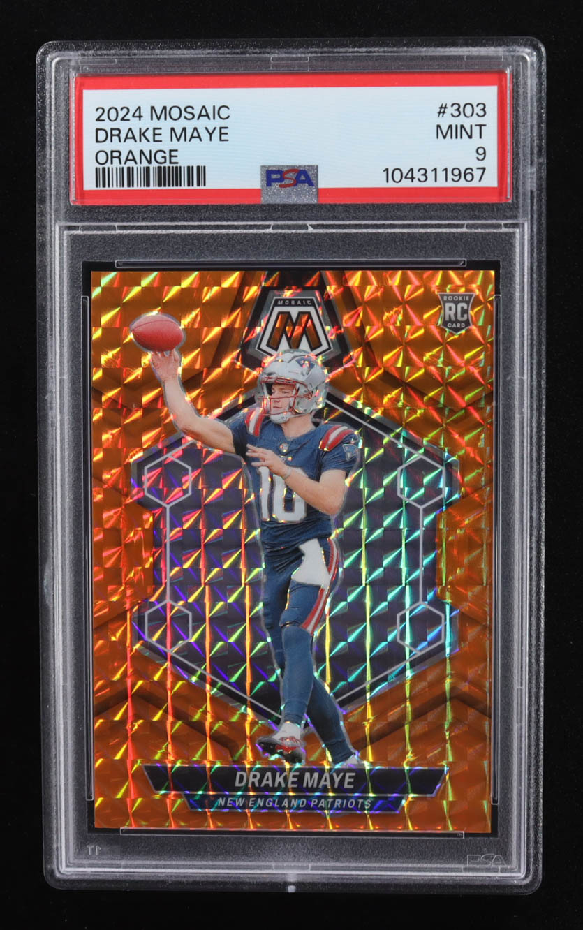 Drake Maye 2024 Panini Mosaic Mosaic Orange #303 #154/199 RC (PSA 9) at PristineAuction.com Drake Maye 2024 Panini Mosaic Mosaic Orange #303 #154/199 RC (PSA 9) at PristineAuction.com