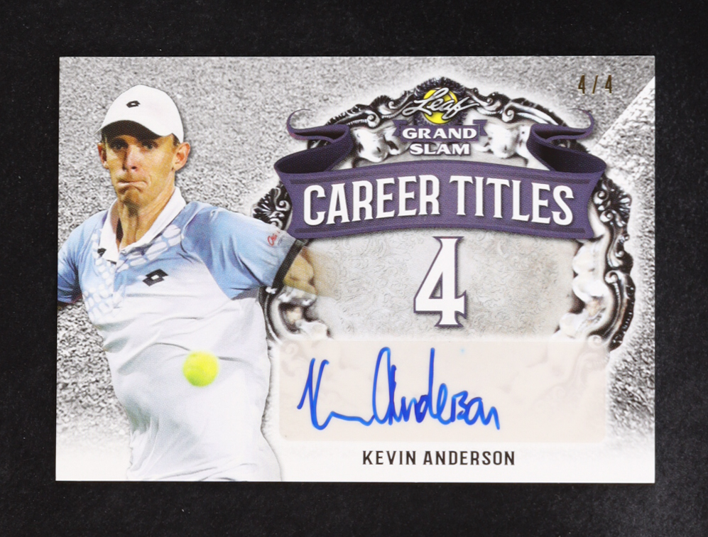 Kevin Anderson 2018 Leaf Grand Slam Career Titles Autographs #CT-KA1 #4/4 at PristineAuction.com Kevin Anderson 2018 Leaf Grand Slam Career Titles Autographs #CT-KA1 #4/4 at PristineAuction.com