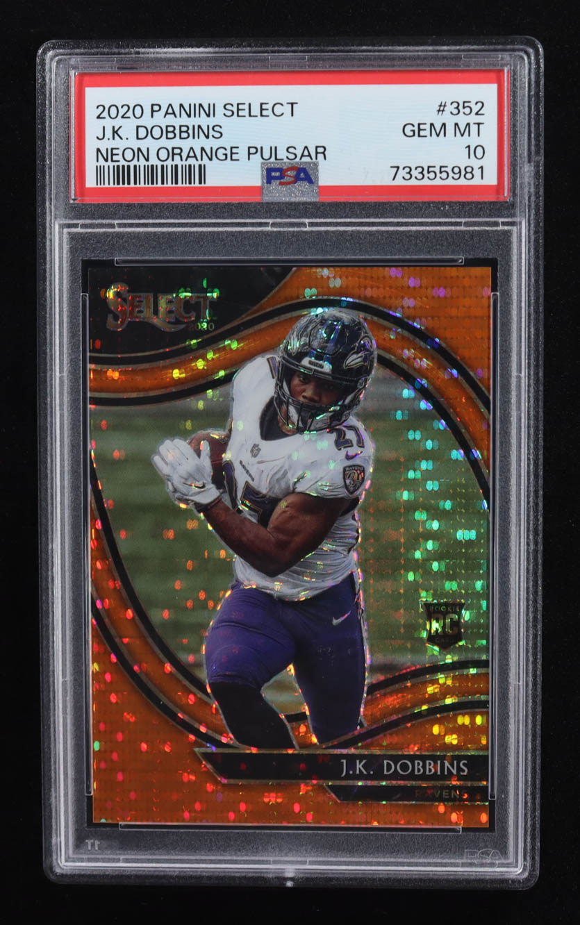 J.K. Dobbins 2020 Select Prizm Neon Orange Pulsar #352 RC (PSA 10) at PristineAuction.com J.K. Dobbins 2020 Select Prizm Neon Orange Pulsar #352 RC (PSA 10) at PristineAuction.com