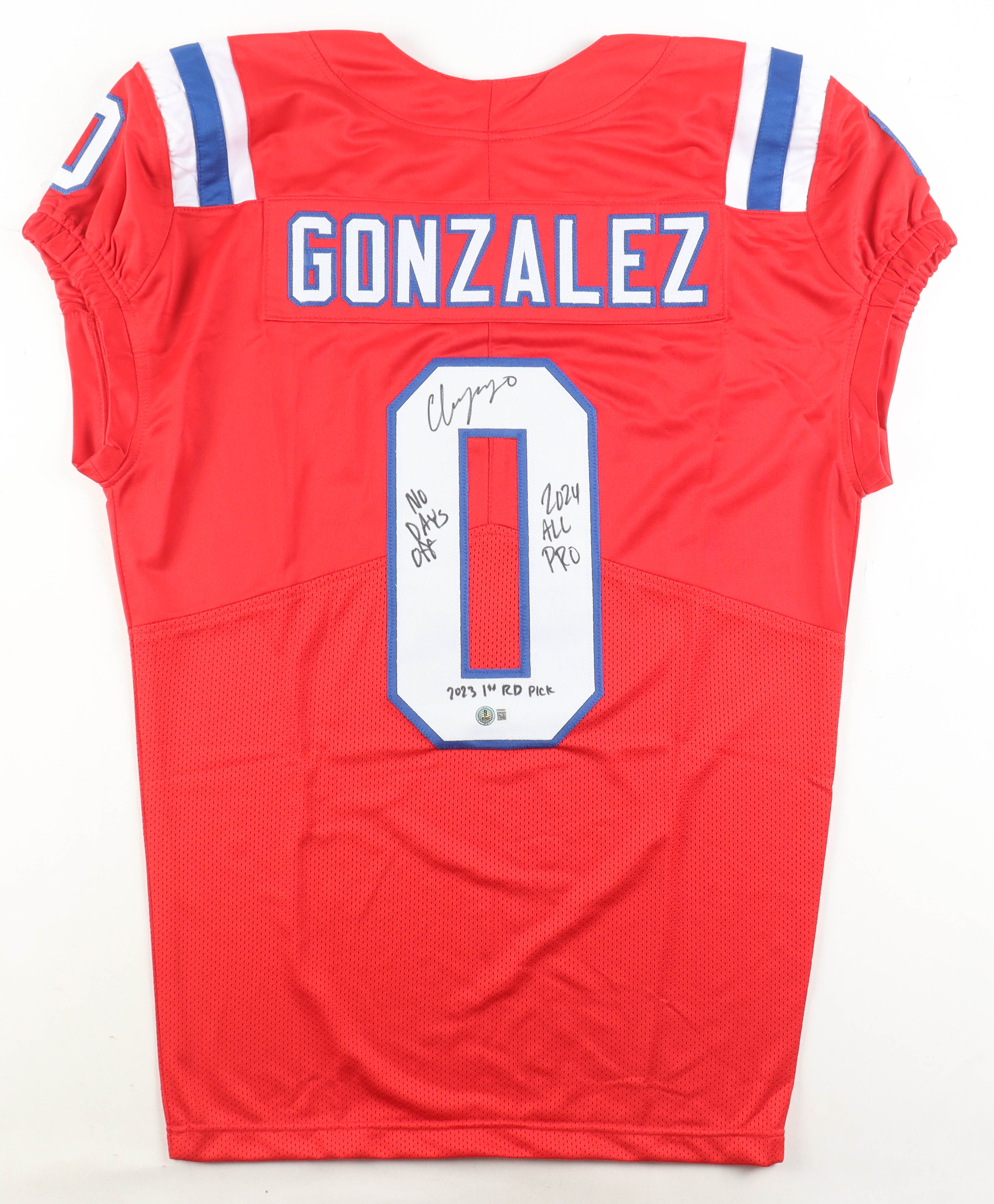 Christian Gonzalez Signed Jersey With Multiple Inscriptions (Beckett) at PristineAuction.com Christian Gonzalez Signed Jersey With Multiple Inscriptions (Beckett) at PristineAuction.com