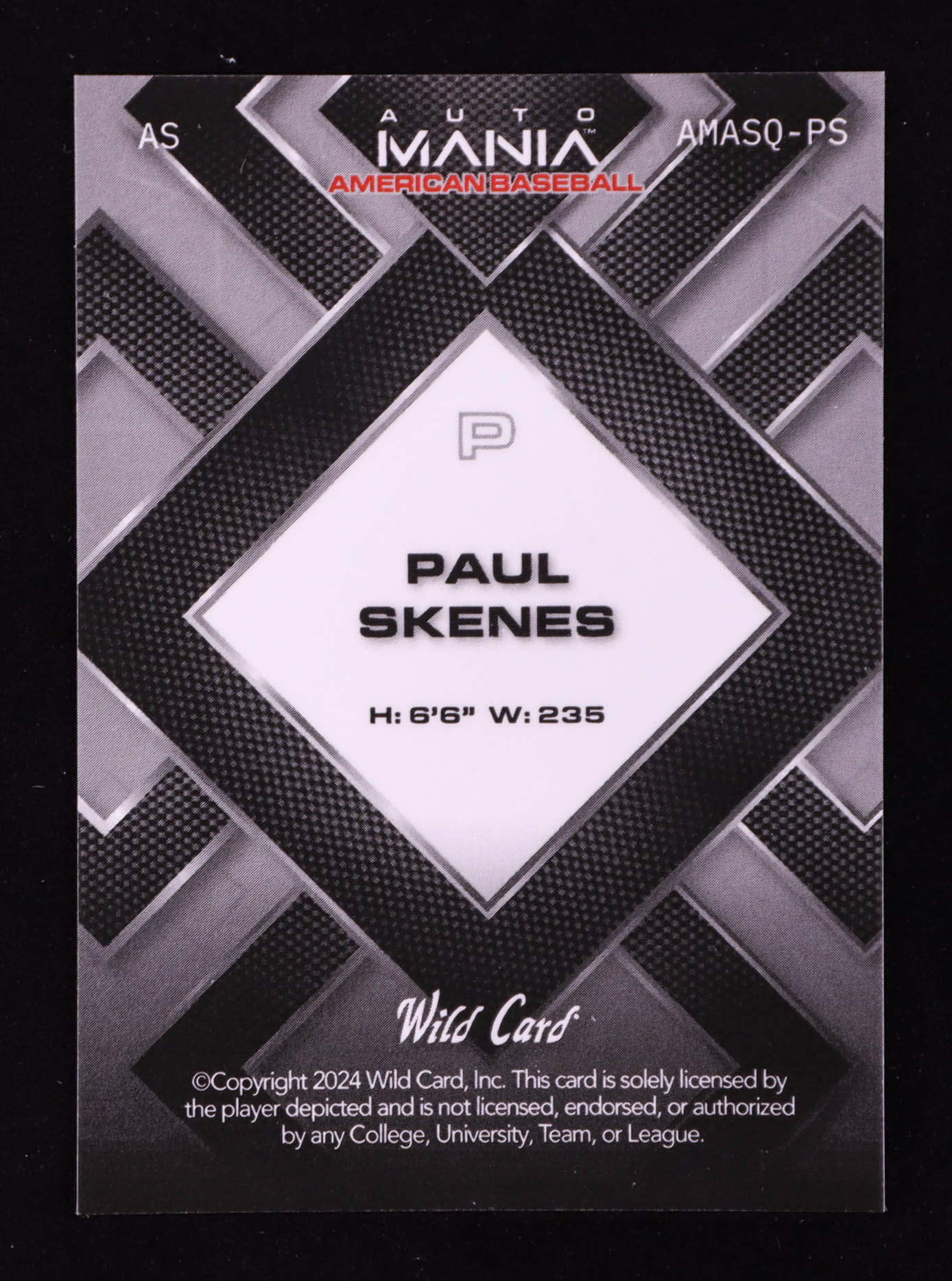 Paul Skenes 2024 Wild Card AutoMania American All-Star Square Vintage Flag Sparkle #AMASQPS #11/35 at PristineAuction.com Paul Skenes 2024 Wild Card AutoMania American All-Star Square Vintage Flag Sparkle #AMASQPS #11/35 at PristineAuction.com