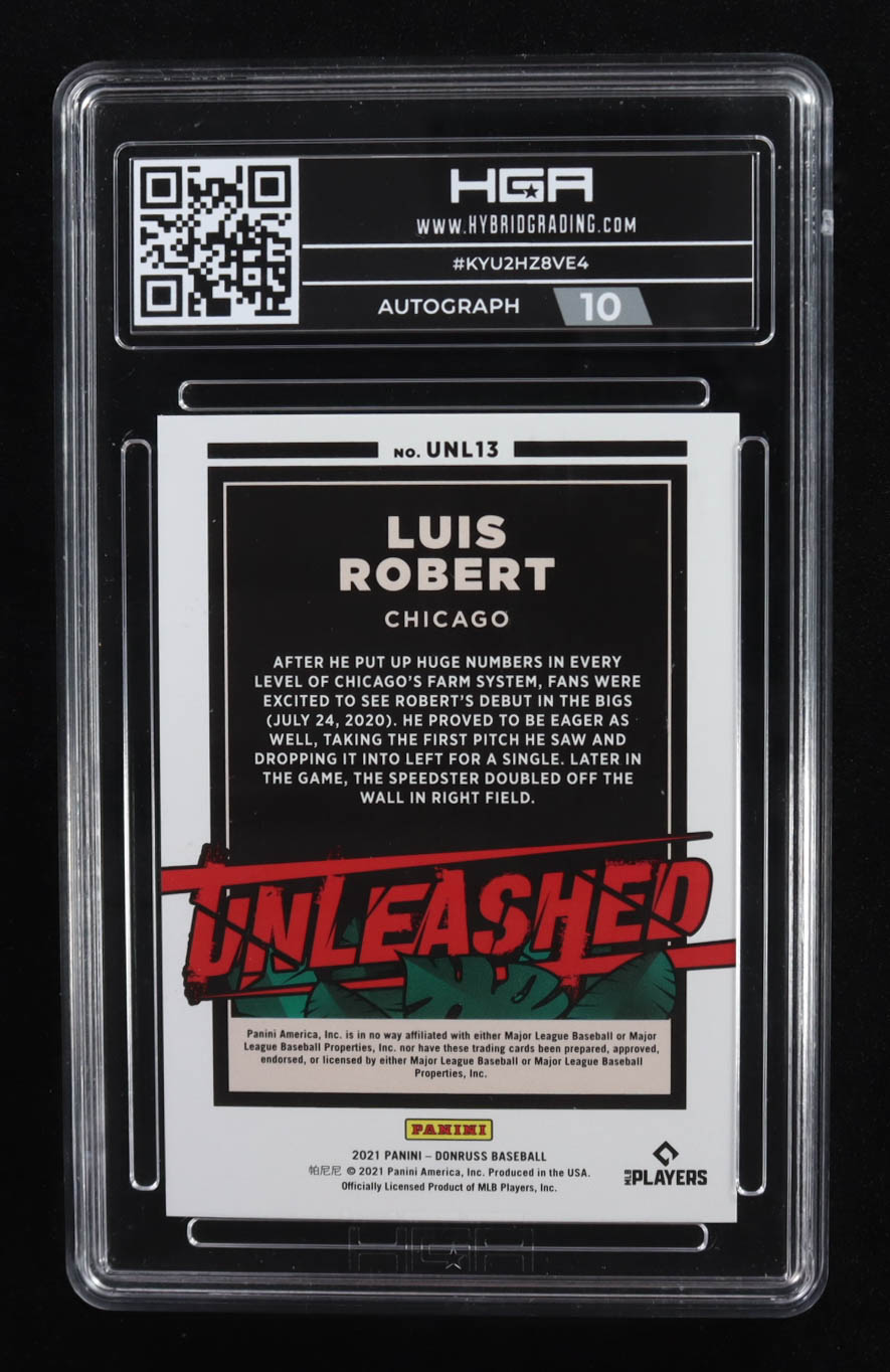 Luis Robert 2021 Donruss Unleashed Green #13 #16/25 (HGA 10) at PristineAuction.com Luis Robert 2021 Donruss Unleashed Green #13 #16/25 (HGA 10) at PristineAuction.com