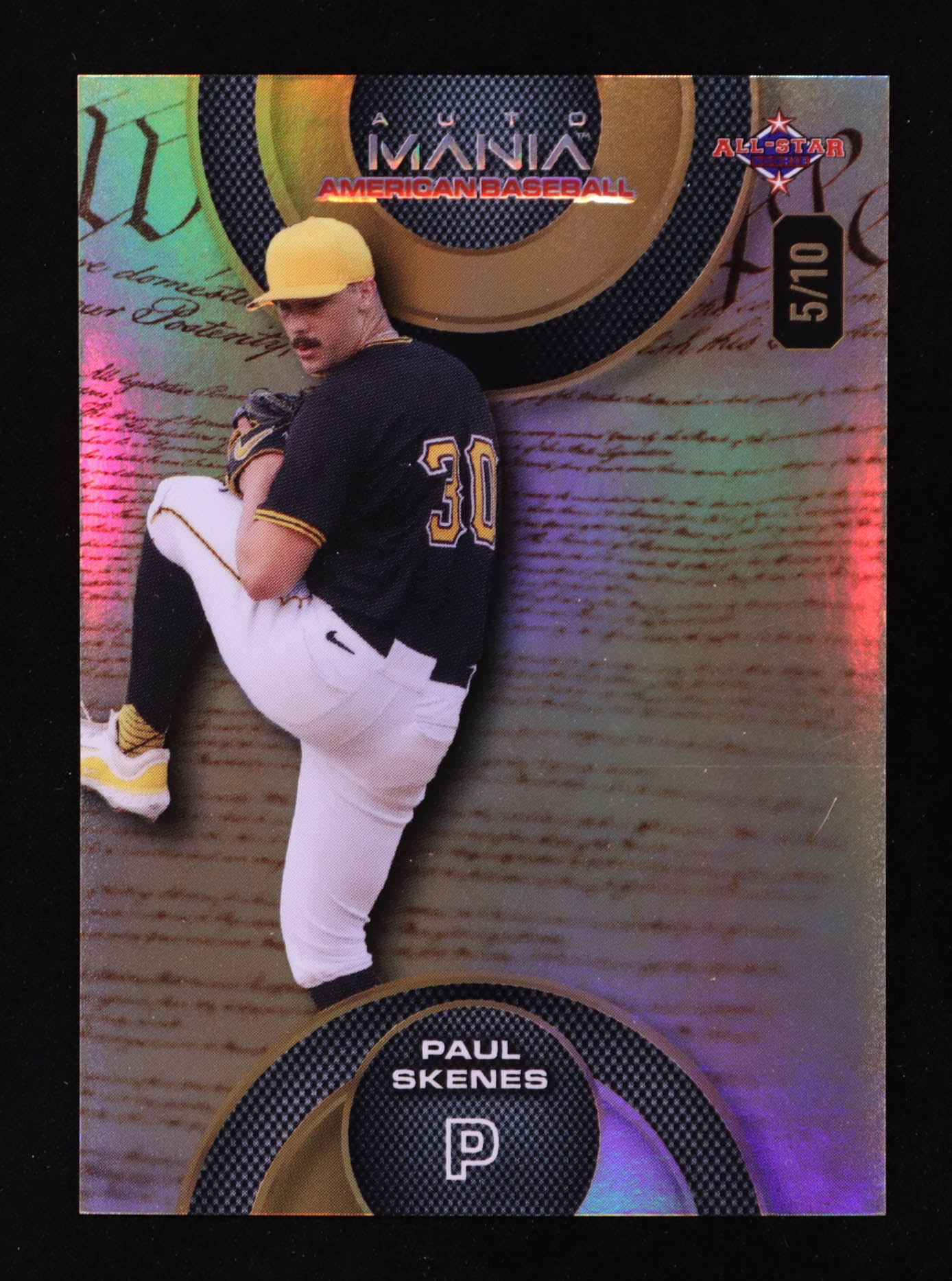 Paul Skenes 2024 Wild Card Automania National American All-Star Circle Constitution Holo #AMACPS #5/10 RC at PristineAuction.com Paul Skenes 2024 Wild Card Automania National American All-Star Circle Constitution Holo #AMACPS #5/10 RC at PristineAuction.com
