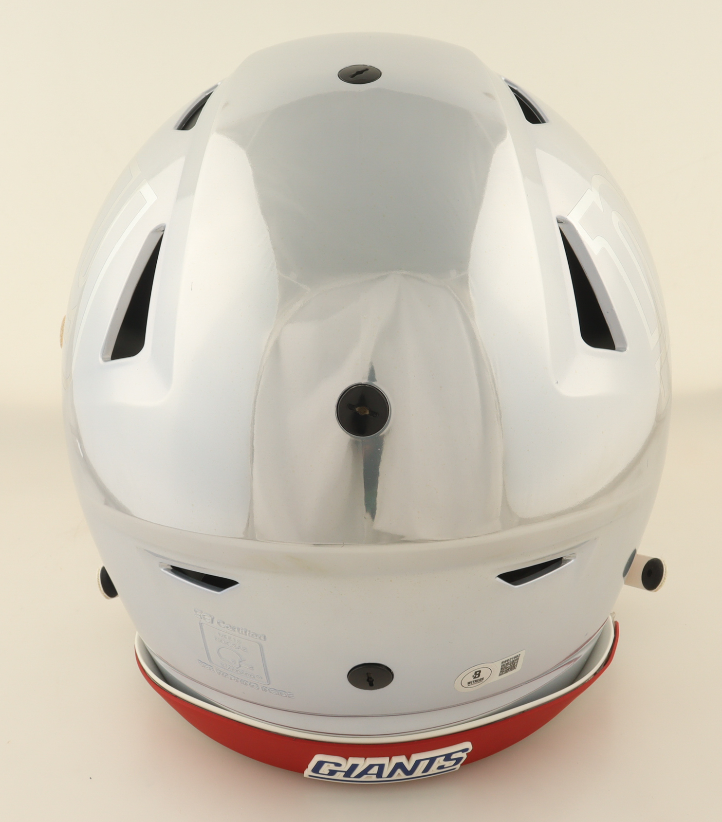 Abdul Carter Signed Giants Full-Size Authentic On-Field Chrome Speed Helmet with Visor (Beckett) at PristineAuction.com Abdul Carter Signed Giants Full-Size Authentic On-Field Chrome Speed Helmet with Visor (Beckett) at PristineAuction.com