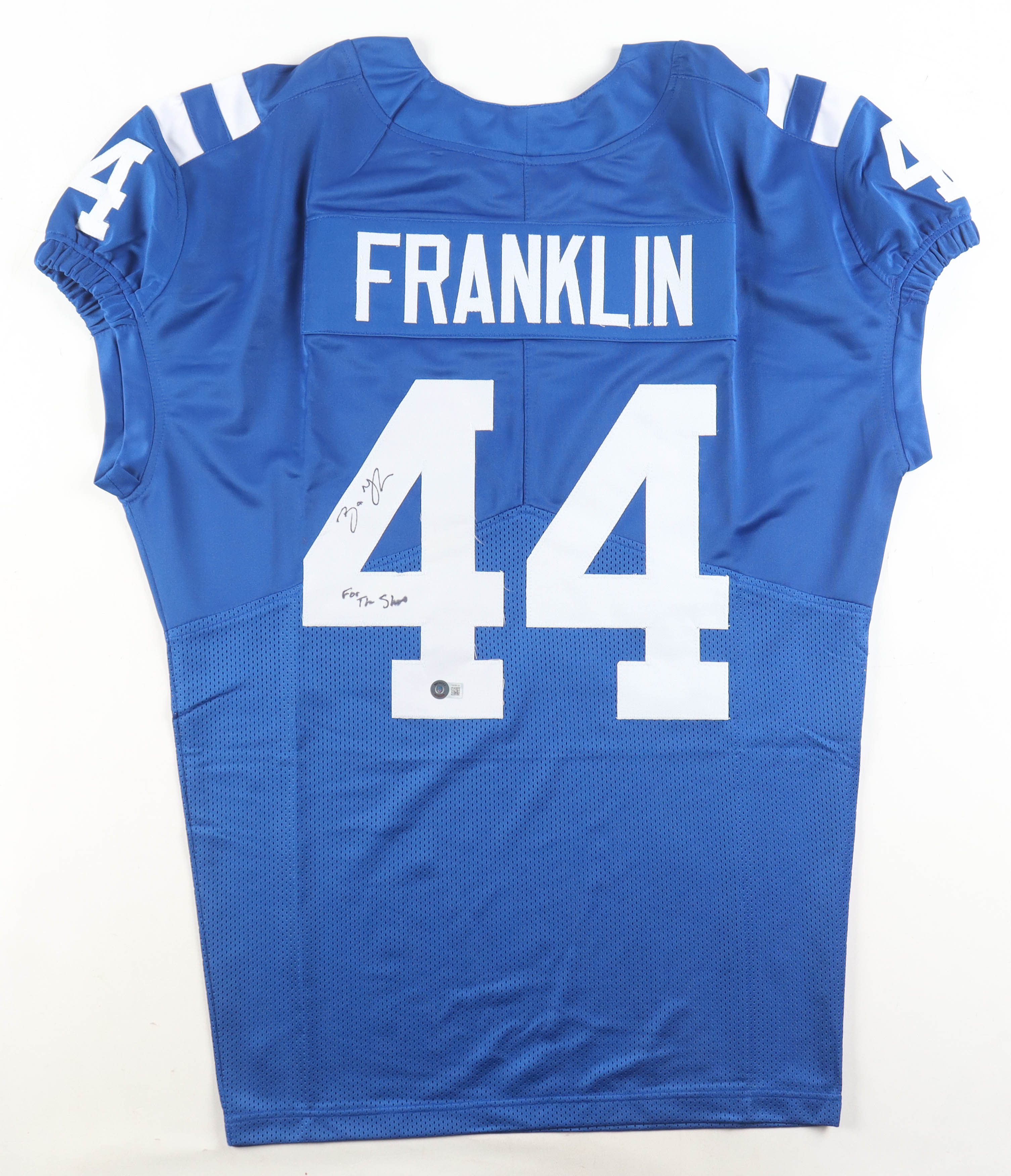 Zaire Franklin Signed Jersey Inscribed "For The Shoe" (Beckett) at PristineAuction.com Zaire Franklin Signed Jersey Inscribed "For The Shoe" (Beckett) at PristineAuction.com
