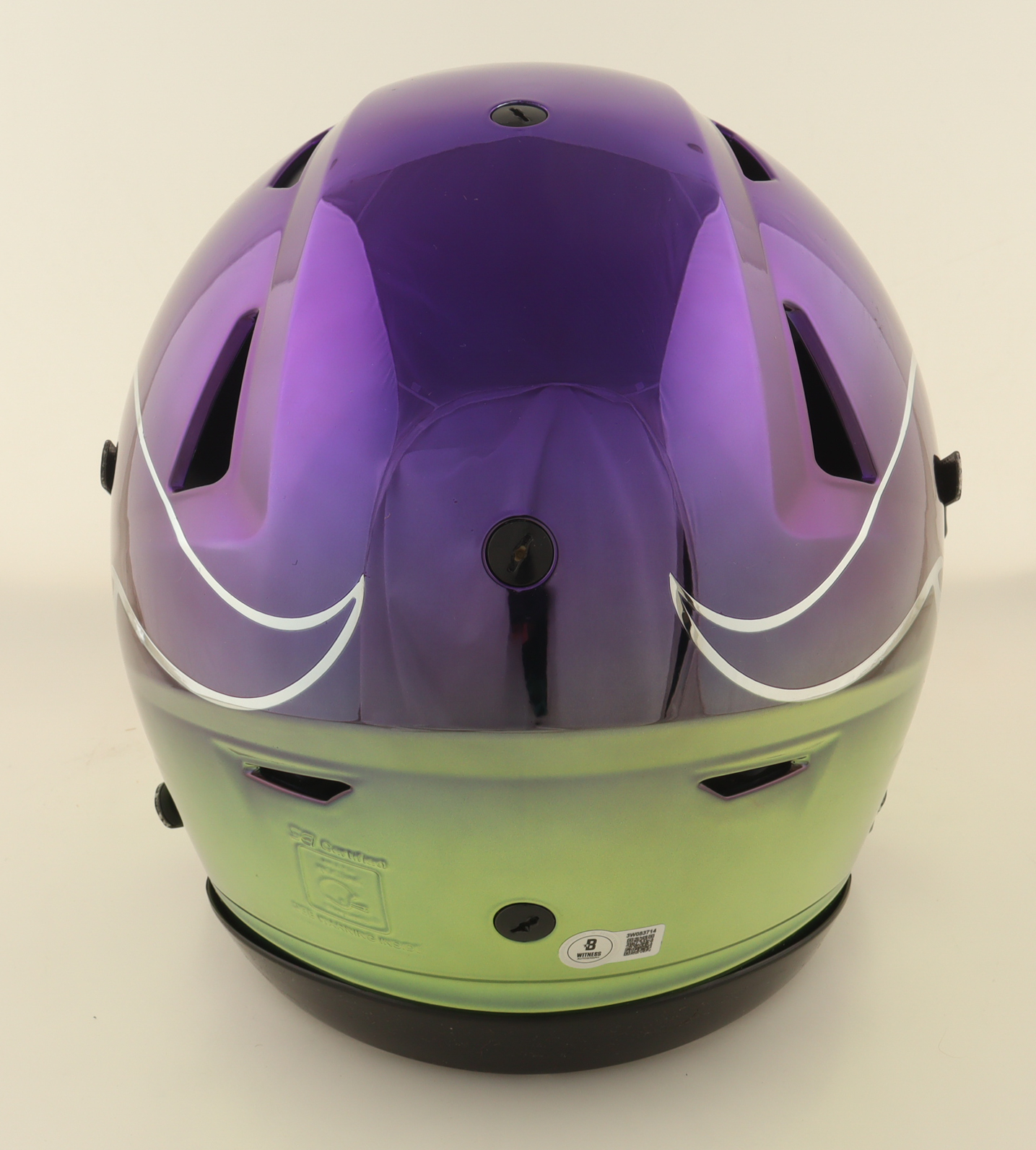 J.J. McCarthy Signed Custom Vikings Full-Size Authentic On-Field Speed Helmet with Visor (Beckett) at PristineAuction.com J.J. McCarthy Signed Custom Vikings Full-Size Authentic On-Field Speed Helmet with Visor (Beckett) at PristineAuction.com