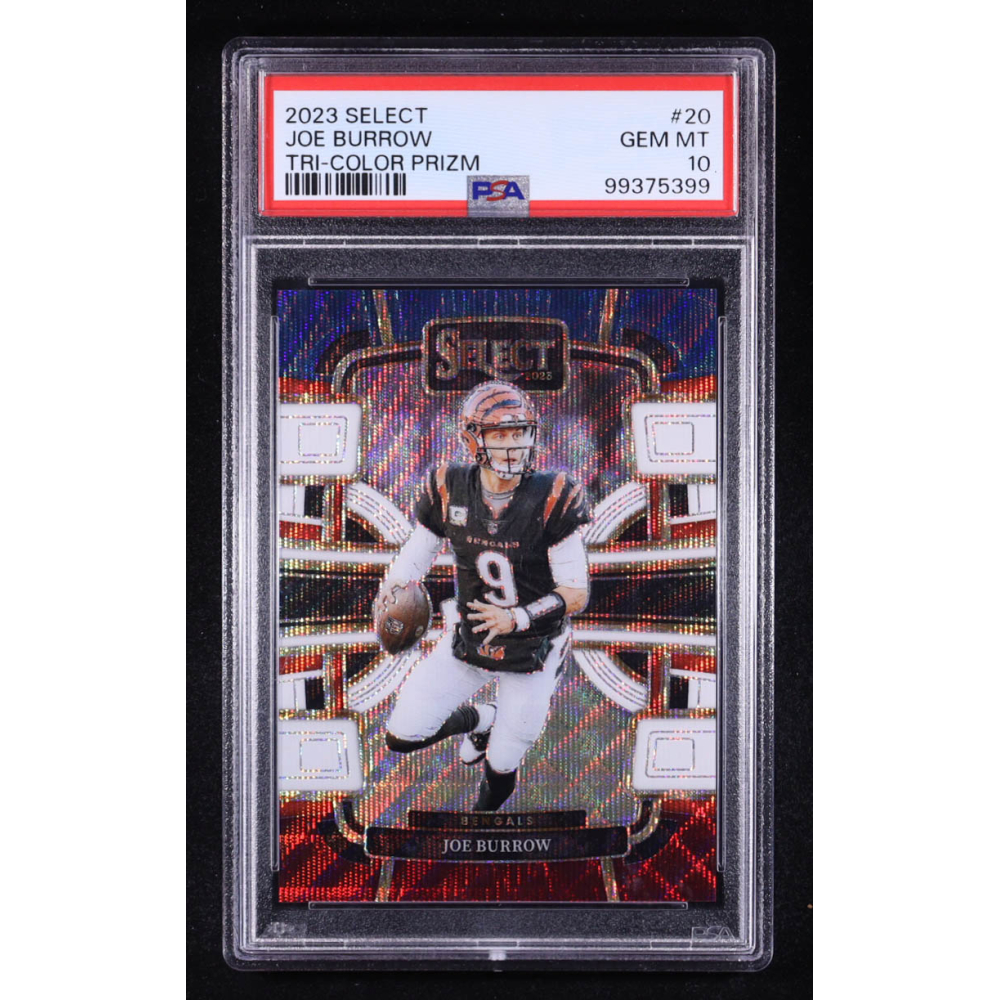 Joe Burrow 2023 Select Prizm Tri Color #20 #107/259 (PSA 10) at PristineAuction.com
