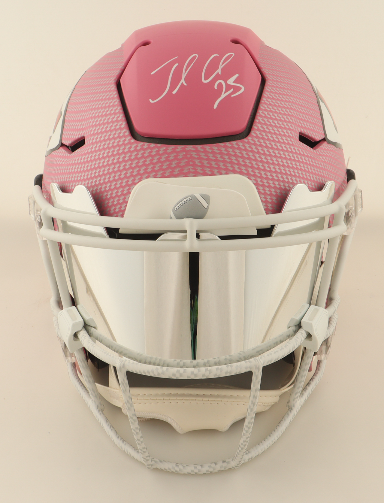 Jamaal Charles Signed Custom Chiefs Full-Size Authentic On-Field Speed Helmet with Visor (Beckett) at PristineAuction.com Jamaal Charles Signed Custom Chiefs Full-Size Authentic On-Field Speed Helmet with Visor (Beckett) at PristineAuction.com