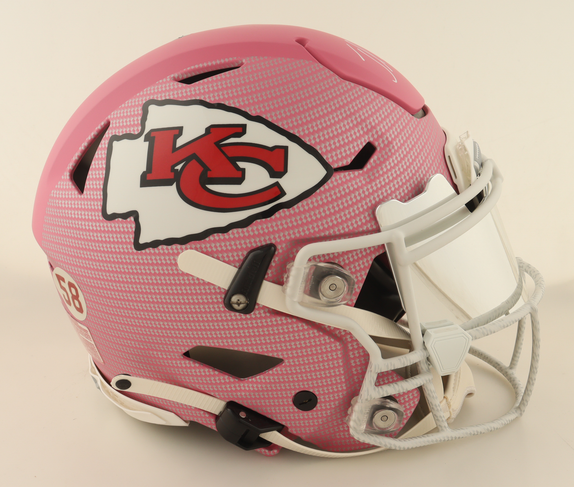 Jamaal Charles Signed Custom Chiefs Full-Size Authentic On-Field Speed Helmet with Visor (Beckett) at PristineAuction.com Jamaal Charles Signed Custom Chiefs Full-Size Authentic On-Field Speed Helmet with Visor (Beckett) at PristineAuction.com