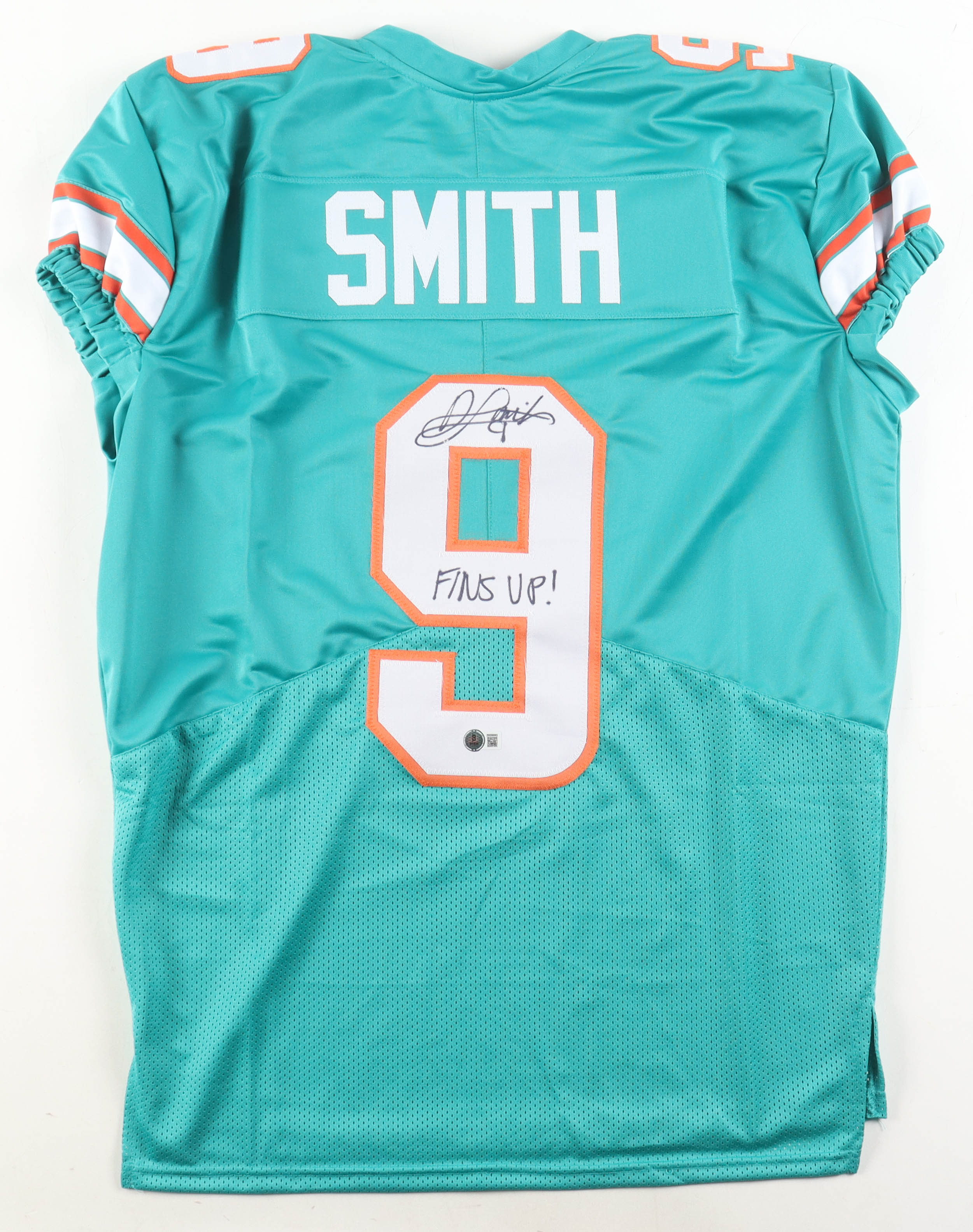 Jonnu Smith Signed Jersey Inscribed "Fins Up!" (Beckett) at PristineAuction.com Jonnu Smith Signed Jersey Inscribed "Fins Up!" (Beckett) at PristineAuction.com