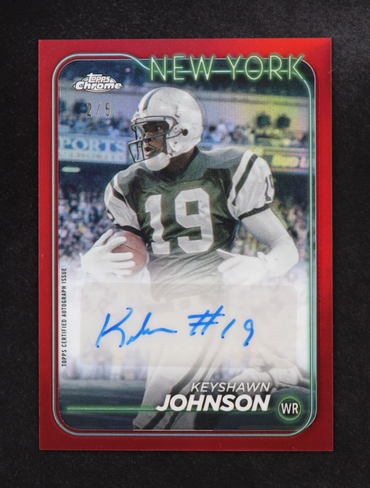 Keyshawn Johnson 2024 Topps Chrome Base Autograph Variation Red #BA-KJO #2/5 at PristineAuction.com Keyshawn Johnson 2024 Topps Chrome Base Autograph Variation Red #BA-KJO #2/5 at PristineAuction.com