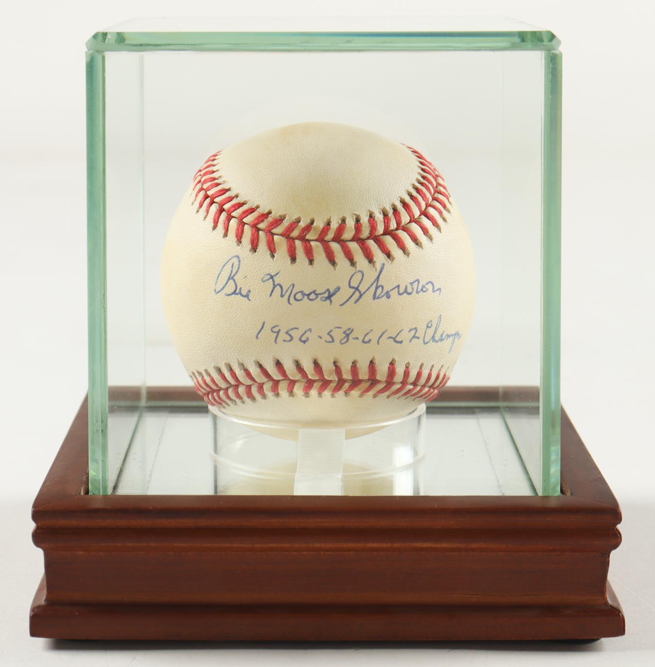 'Big' Bill Skowron Signed OAL Baseball with Display Case Inscribed "1956-58-61-62 Champs" (JSA) at PristineAuction.com 'Big' Bill Skowron Signed OAL Baseball with Display Case Inscribed "1956-58-61-62 Champs" (JSA) at PristineAuction.com
