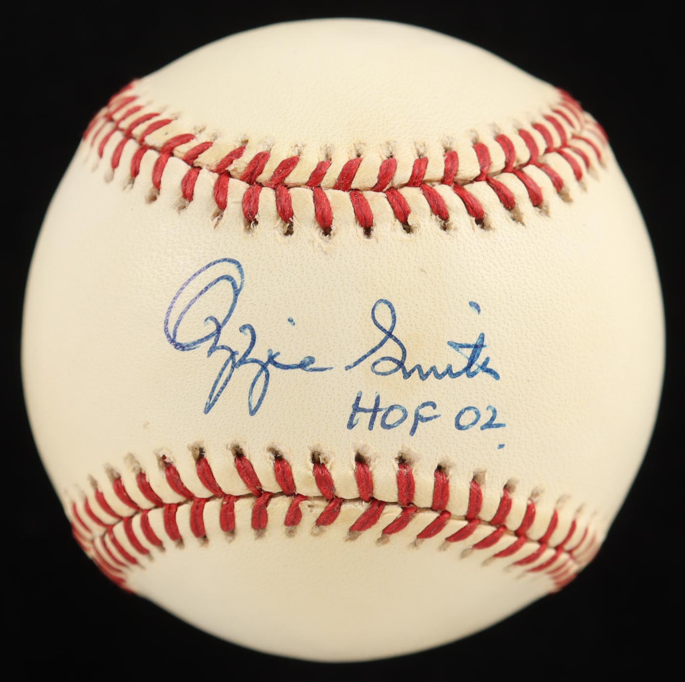 Ozzie Smith Signed ONL Baseball with Display Case Inscribed "HOF 02" (Steiner) at PristineAuction.com Ozzie Smith Signed ONL Baseball with Display Case Inscribed "HOF 02" (Steiner) at PristineAuction.com