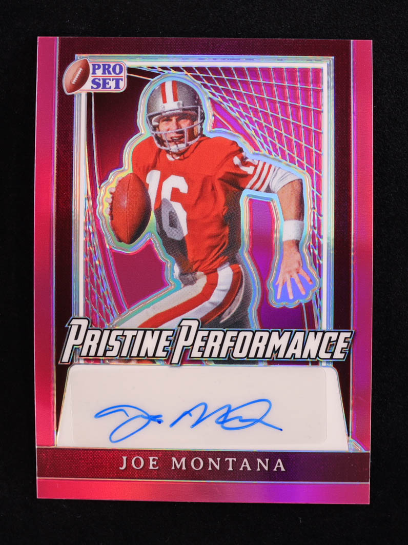 Joe Montana 2024 Leaf Metal Legacy Collection "Pristine Performance" #PP-JM7 Autograph Pink Prismatic SP Variation #/7 at PristineAuction.com Joe Montana 2024 Leaf Metal Legacy Collection "Pristine Performance" #PP-JM7 Autograph Pink Prismatic SP Variation #/7 at PristineAuction.com