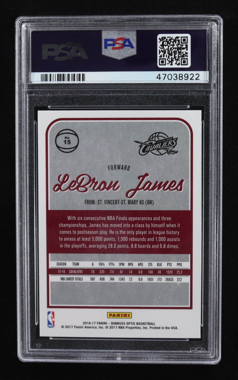 LeBron James 2016-17 Donruss Optic #15 (PSA 10) at PristineAuction.com LeBron James 2016-17 Donruss Optic #15 (PSA 10) at PristineAuction.com