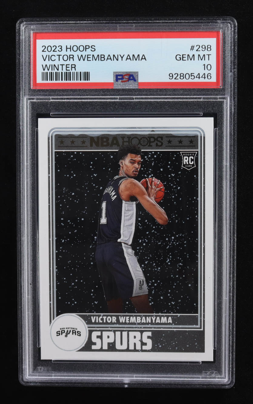 Victor Wembanyama 2023 Hoops #298 RC (PSA 10) at PristineAuction.com Victor Wembanyama 2023 Hoops #298 RC (PSA 10) at PristineAuction.com
