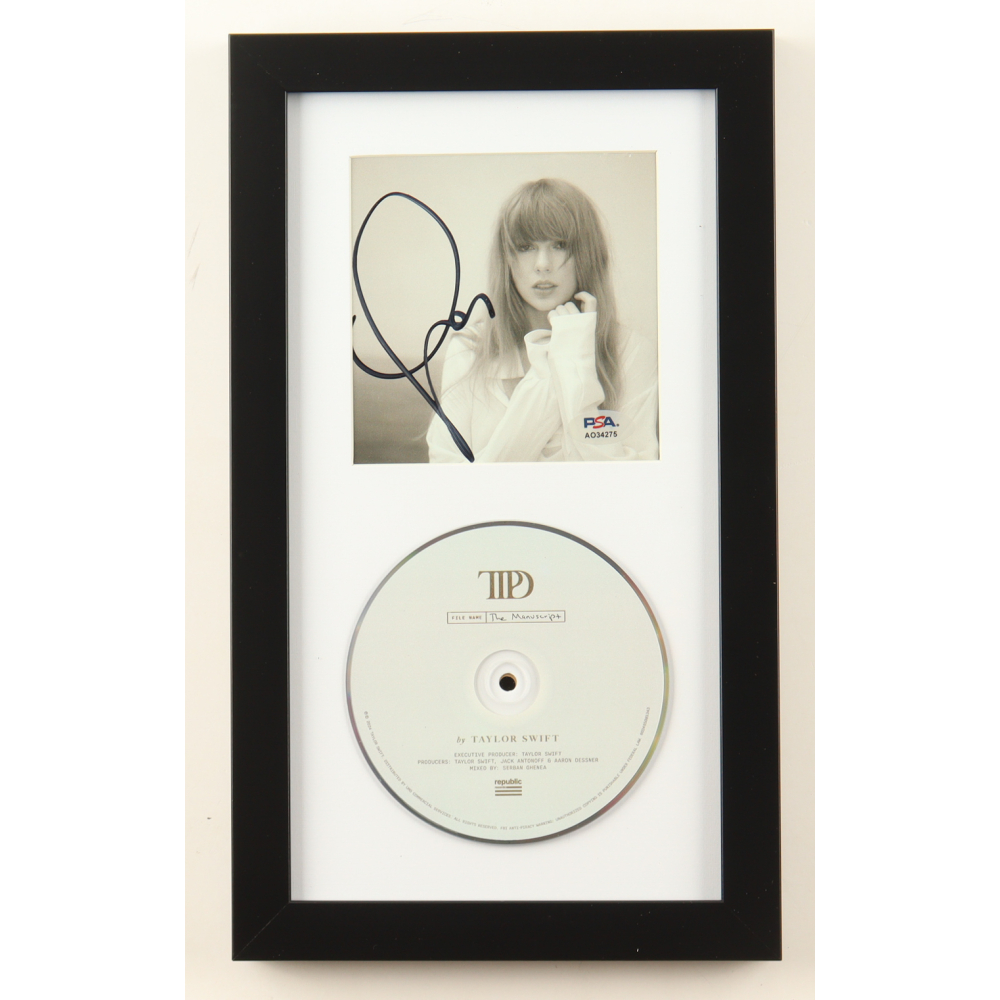 Taylor Swift Signed Custom Framed "The Tortured Poets Department" CD Album Insert Display with Disc (PSA) at PristineAuction.com