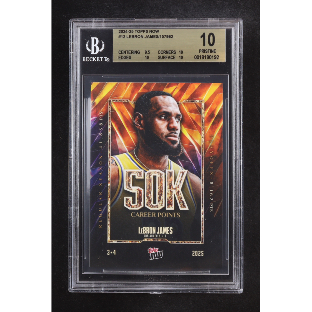 LeBron James 2024-25 Topps Now #12 (BGS 10) at PristineAuction.com