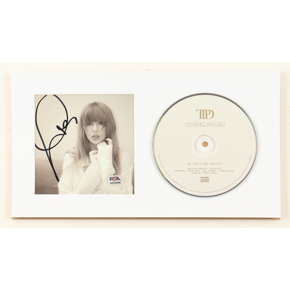 Taylor Swift Signed "The Tortured Poets Department" Custom Matted CD Album Insert Display With Disc (PSA) at PristineAuction.com