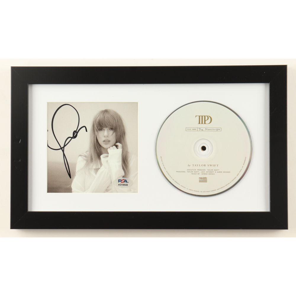 Taylor Swift Signed Custom Framed "The Tortured Poets Department" CD Album Insert Display with Disc (PSA) at PristineAuction.com