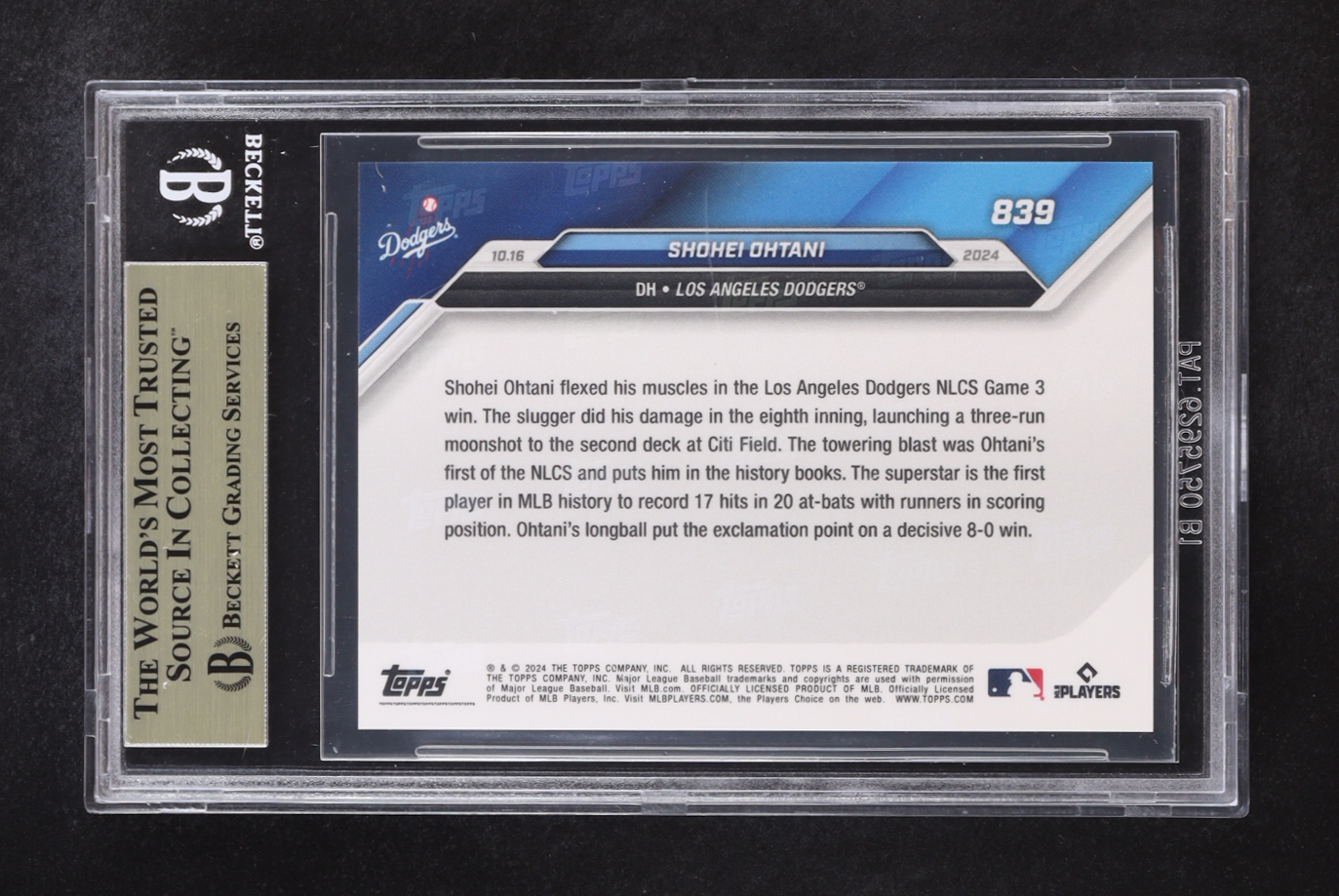 Shohei Ohtani 2024 Topps Now #839 (BGS 10) at PristineAuction.com Shohei Ohtani 2024 Topps Now #839 (BGS 10) at PristineAuction.com