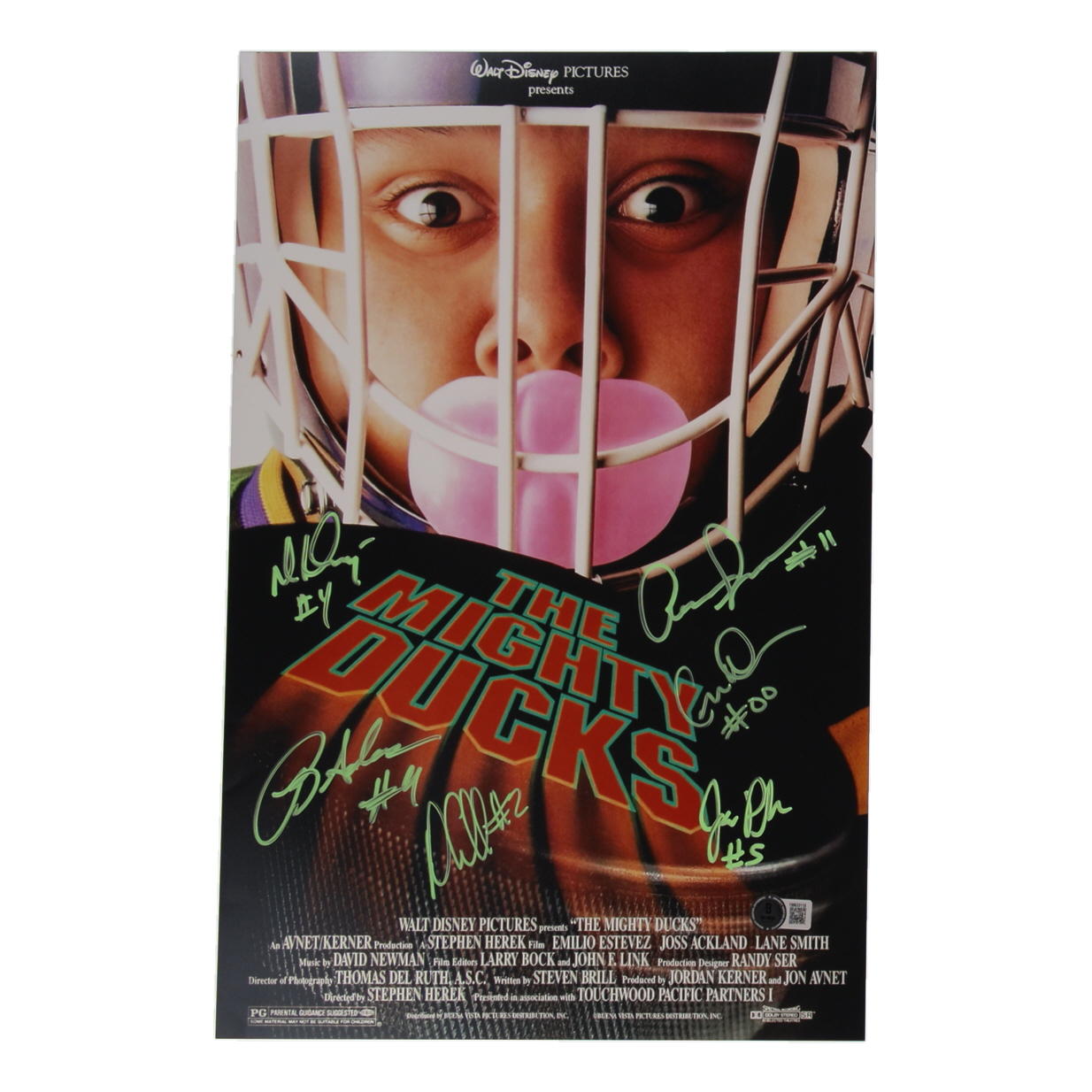 "The Mighty Ducks" 11x17 Photo Signed by (6) Including Aaron Schwartz & Danny Tamberelli (Beckett) at PristineAuction.com "The Mighty Ducks" 11x17 Photo Signed by (6) Including Aaron Schwartz & Danny Tamberelli (Beckett) at PristineAuction.com