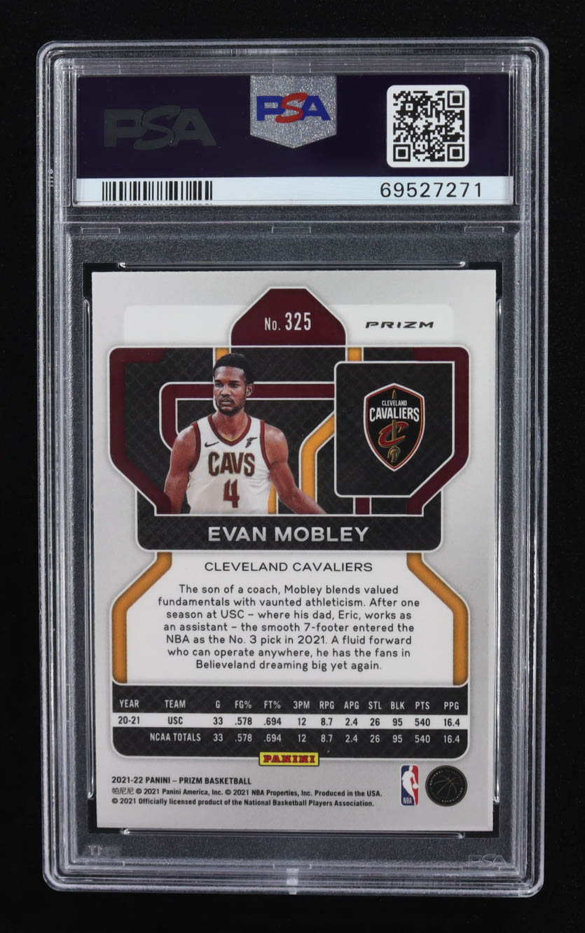 Evan Mobley 2021-22 Panini Prizm Prizms NBA 75th Anniversary #325 RC (PSA 9) at PristineAuction.com Evan Mobley 2021-22 Panini Prizm Prizms NBA 75th Anniversary #325 RC (PSA 9) at PristineAuction.com