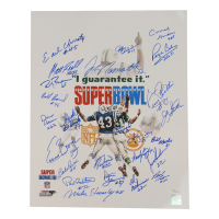 Jets Super Bowl III 16x20 Photo Team-Signed by (24) with Joe Namath, Don Maynard, Matts Snell, Gerry Philbin (JSA) at PristineAuction.com