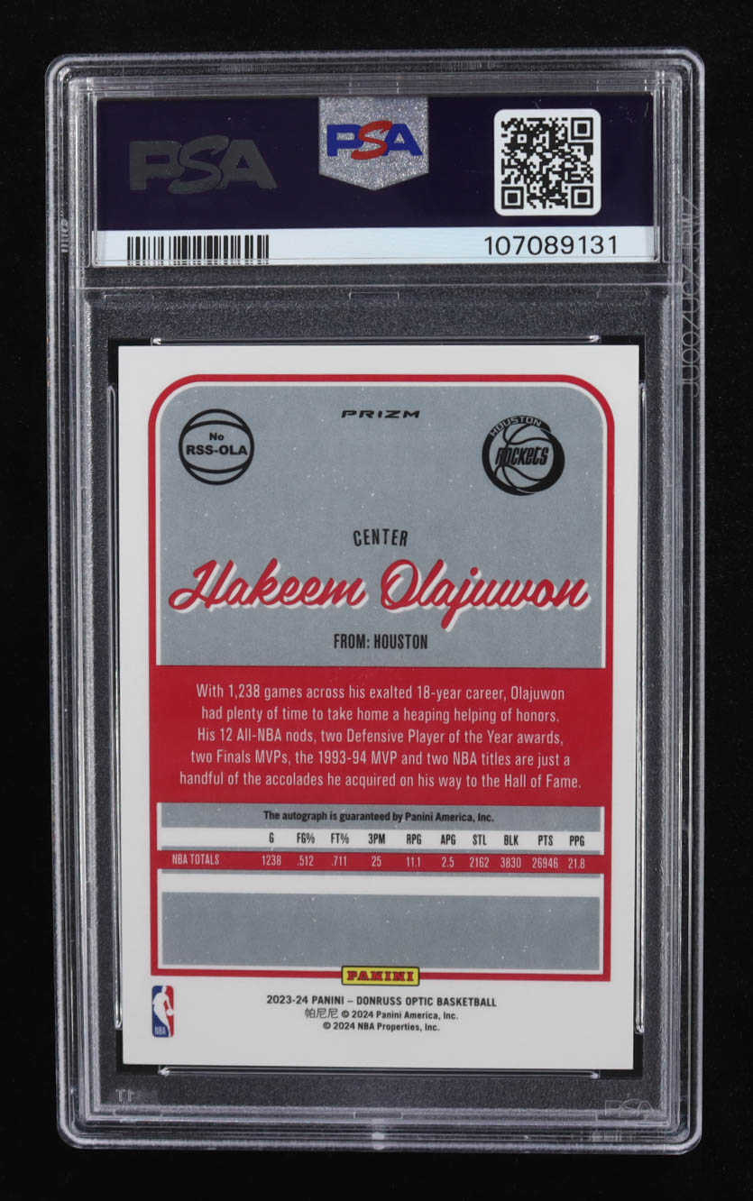 Hakeem Olajuwon 2023-24 Donruss Optic Retro Series Signatures Choice #19 (PSA 10) at PristineAuction.com Hakeem Olajuwon 2023-24 Donruss Optic Retro Series Signatures Choice #19 (PSA 10) at PristineAuction.com