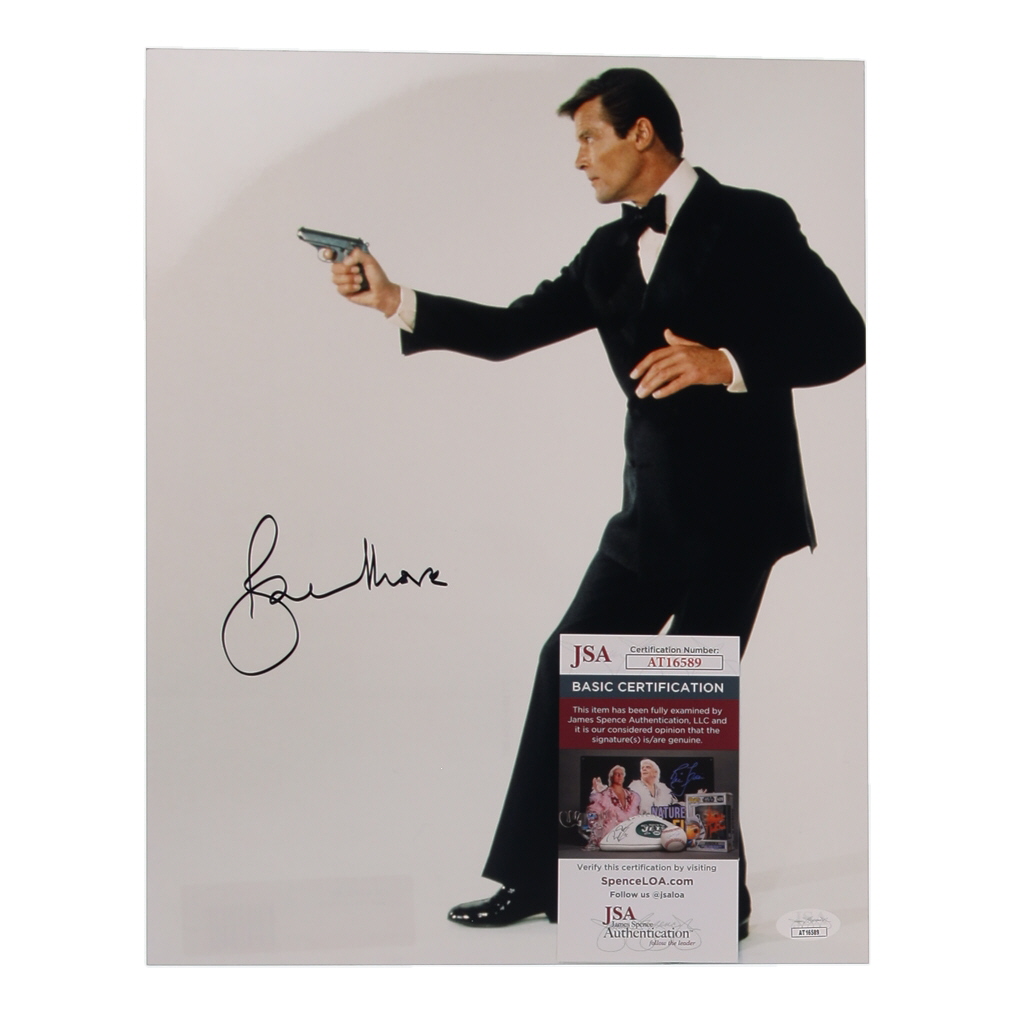 Roger Moore Signed "The Man with the Golden Gun" 11x14 Photo (JSA) at PristineAuction.com Roger Moore Signed "The Man with the Golden Gun" 11x14 Photo (JSA) at PristineAuction.com