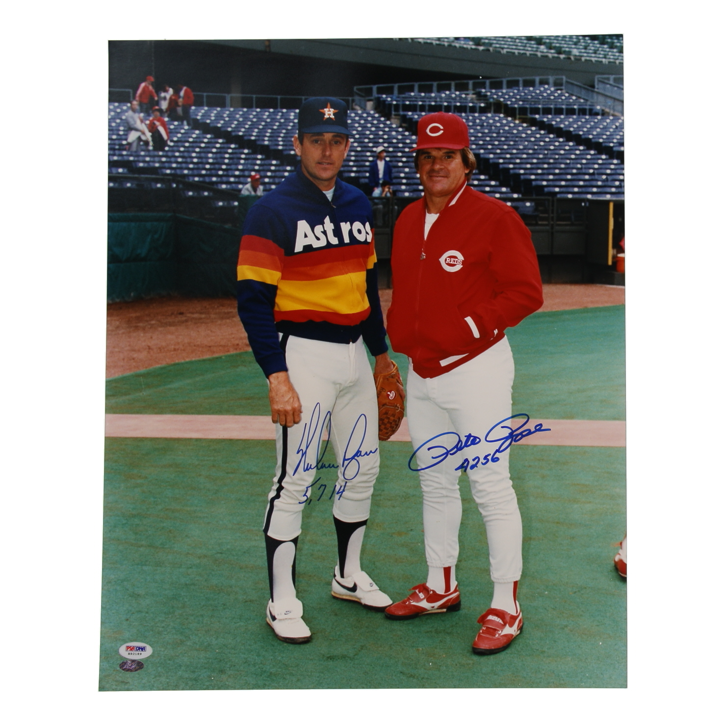 Nolan Ryan & Pete Rose Signed Astros 16x20 Photo Inscribed "5,714" & "4,253" (PSA) at PristineAuction.com Nolan Ryan & Pete Rose Signed Astros 16x20 Photo Inscribed "5,714" & "4,253" (PSA) at PristineAuction.com