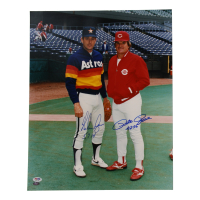 Nolan Ryan & Pete Rose Signed Astros 16x20 Photo Inscribed "5,714" & "4,253" (PSA) at PristineAuction.com
